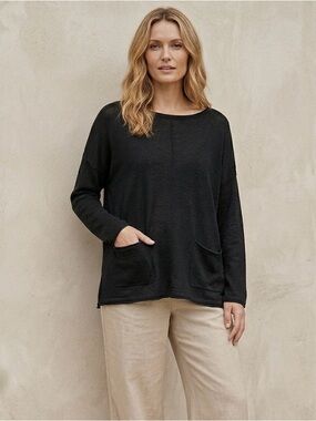 Country Road Lightweight Linen Knit Top Size M
